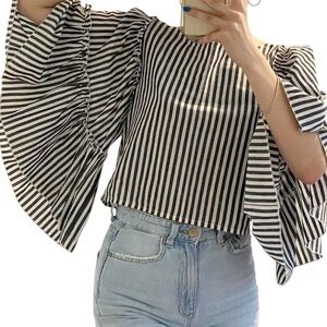 HOLLISTER shirred elastic bandeau crop top S